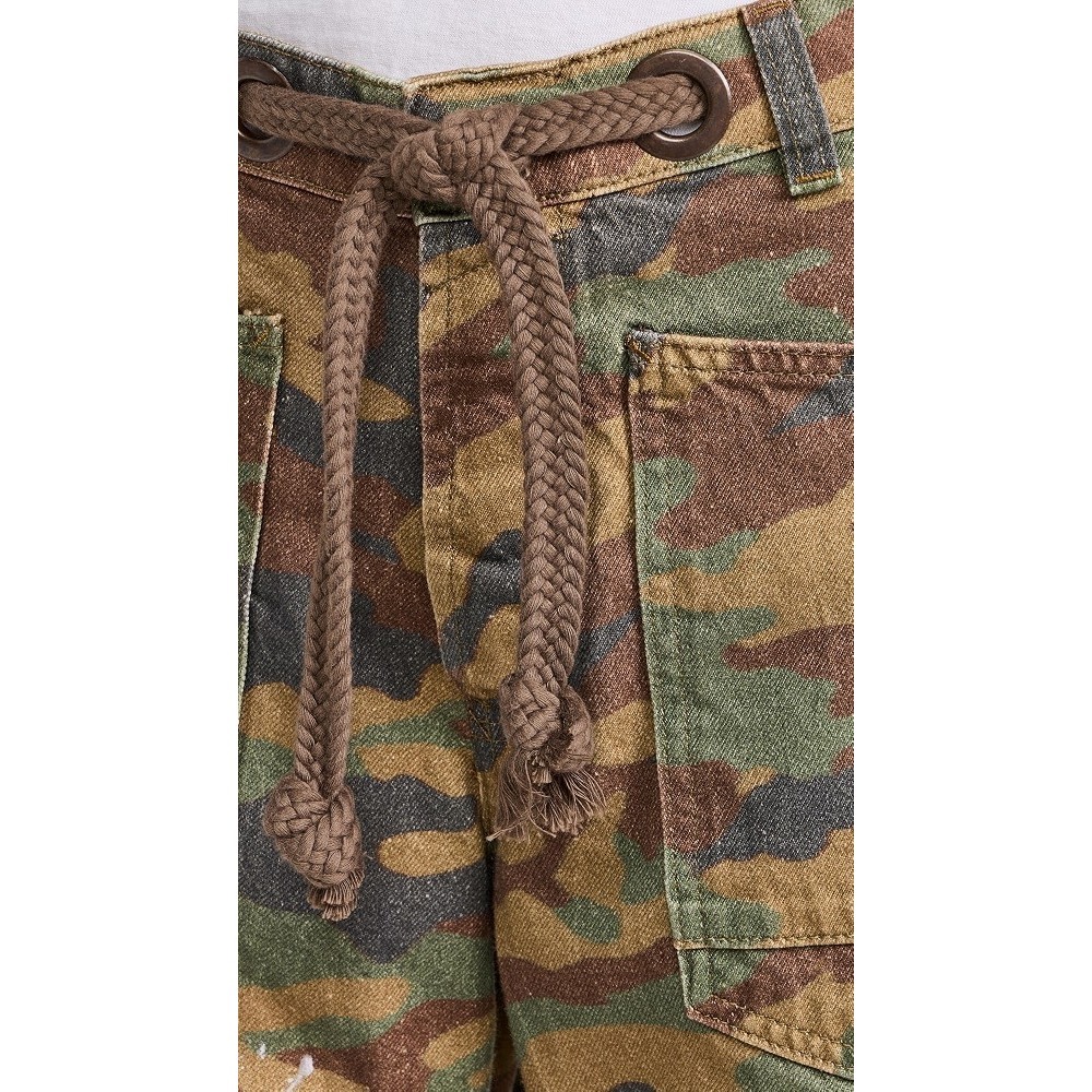 Free People Moxie Printed Low Slung Barrel Leg Jeans Camo Paint Splatter 28 - Picture 8 of 8
